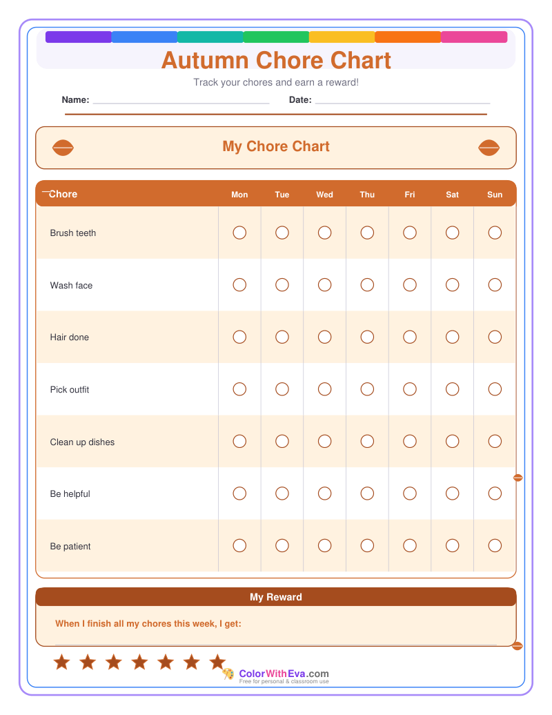 Autumn Chore Chart preview