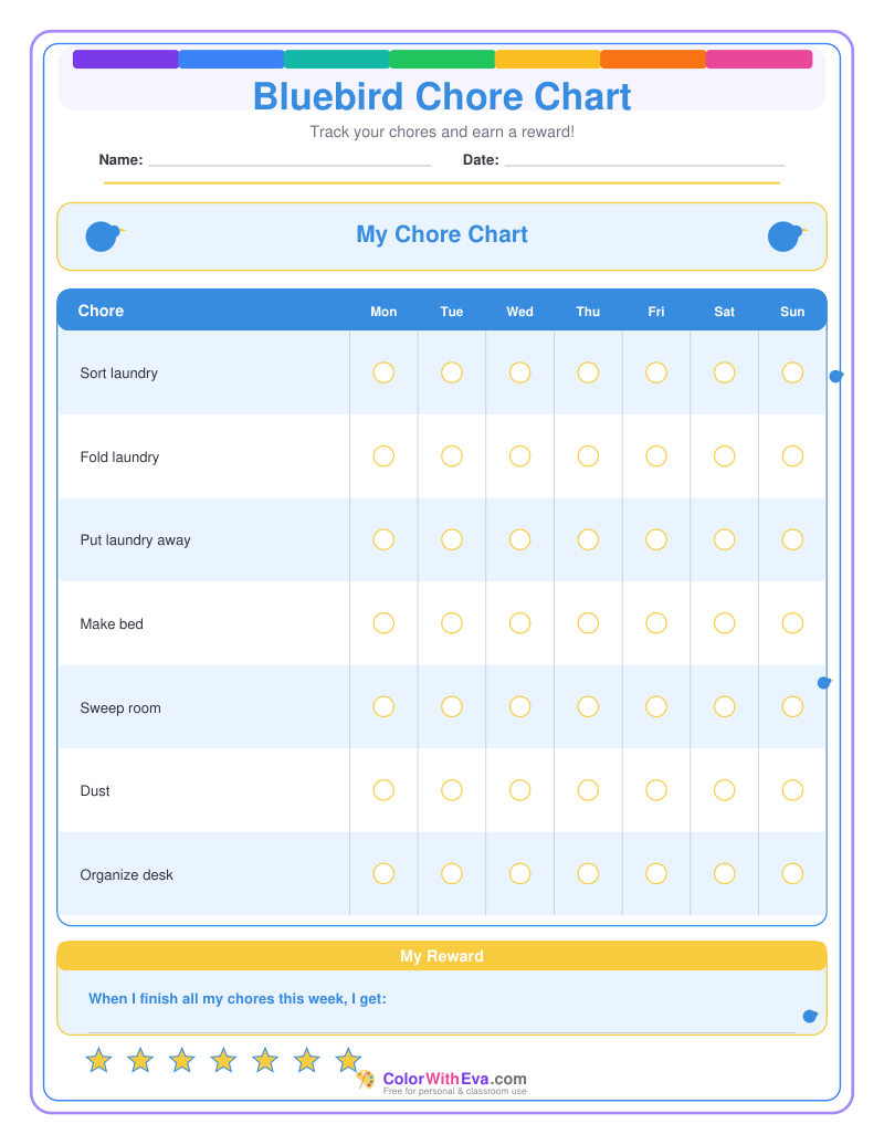 Bluebird Chore Chart preview