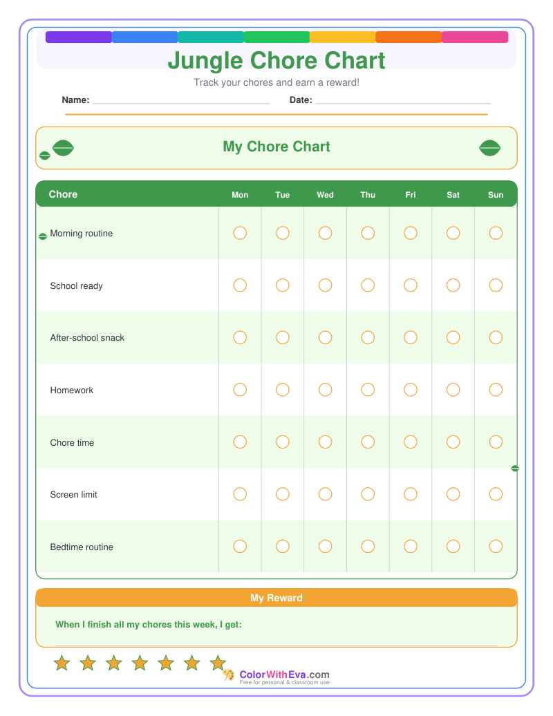 Jungle Chore Chart preview