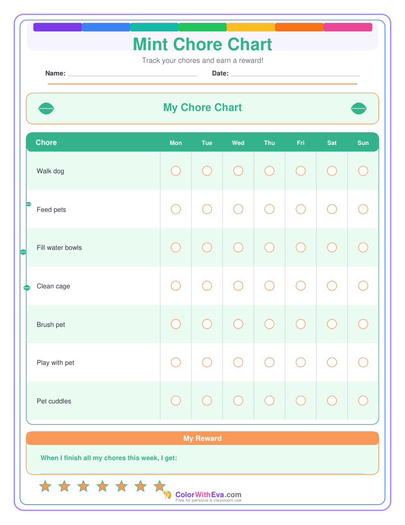 Mint Chore Chart preview
