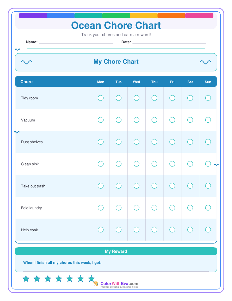 Ocean Chore Chart preview