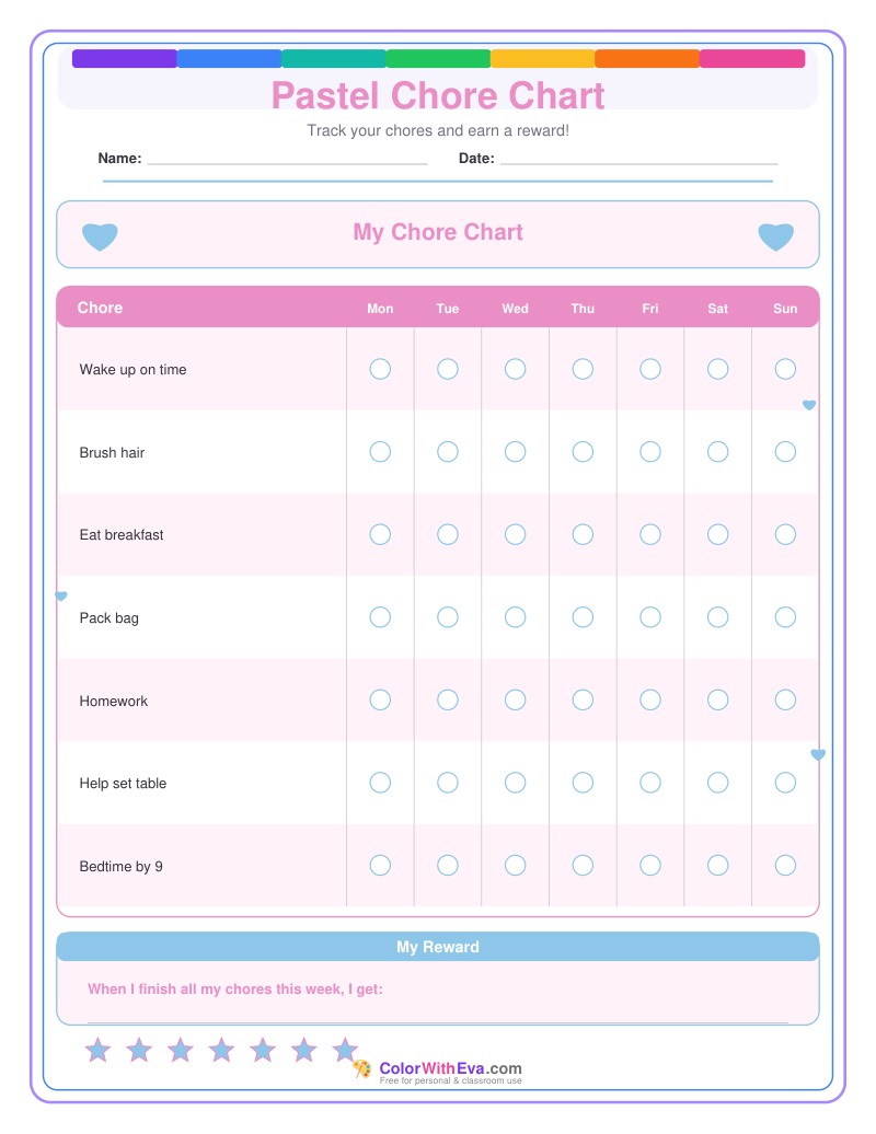 Pastel Chore Chart preview