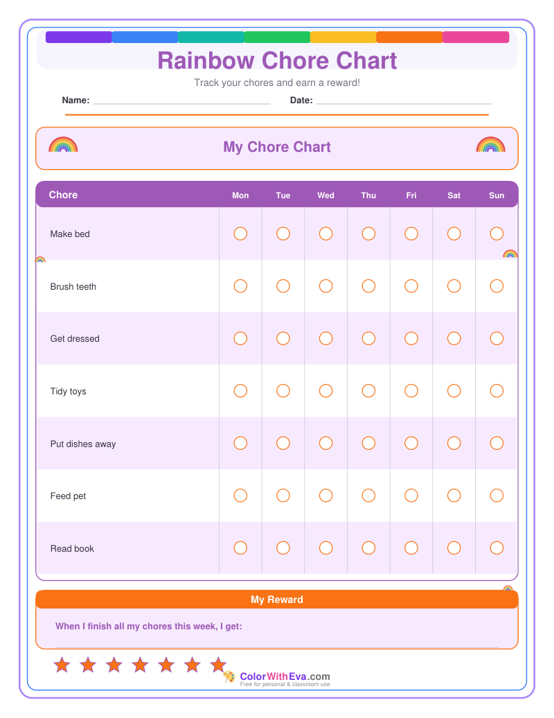 Rainbow Chore Chart preview