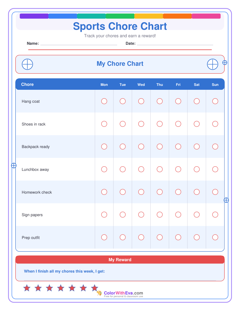 Sports Chore Chart preview