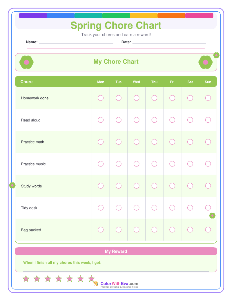 Spring Chore Chart preview