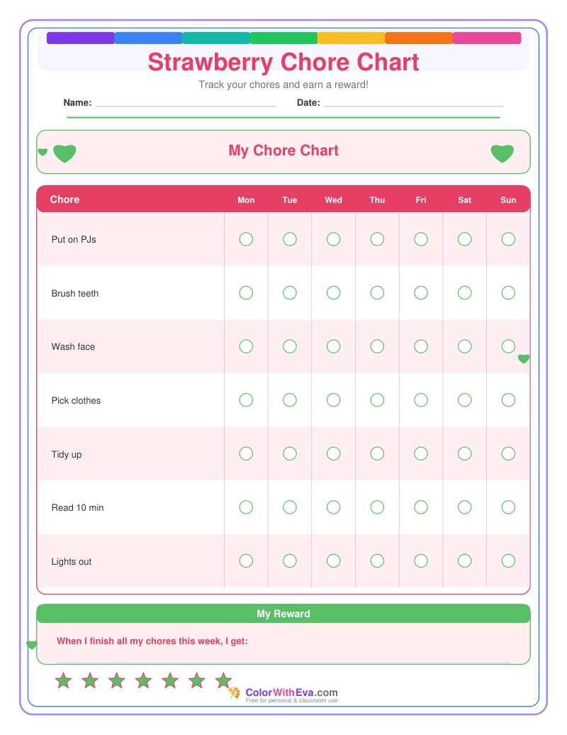 Strawberry Chore Chart preview