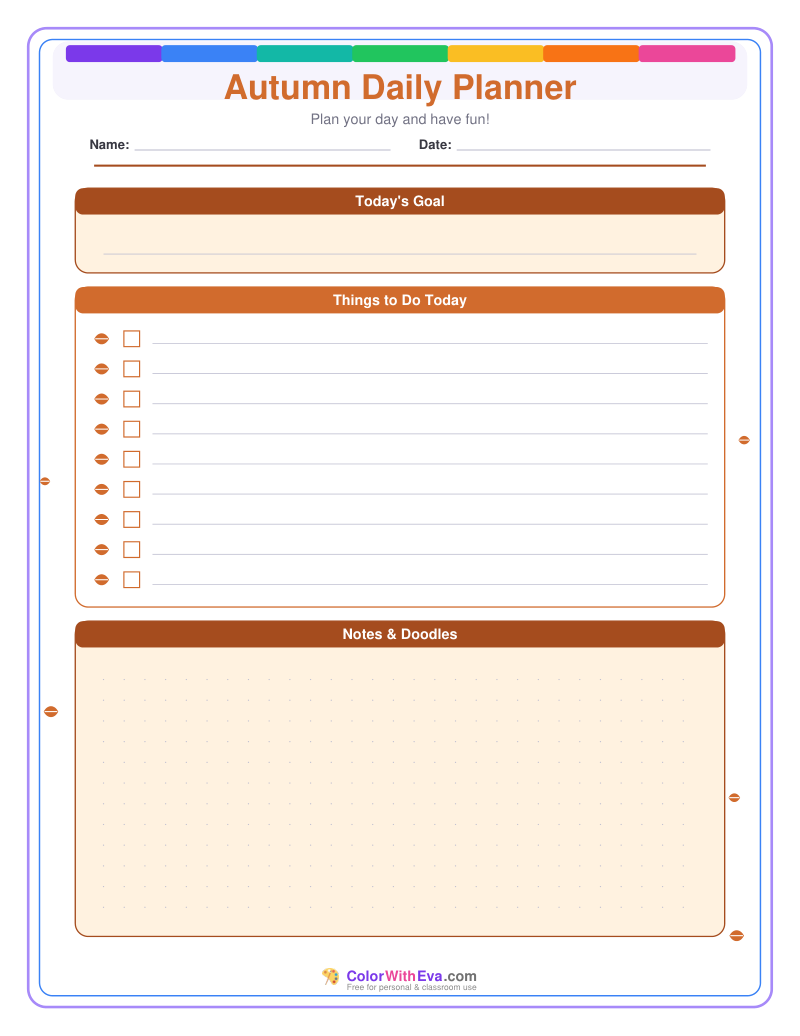 Autumn Daily Planner preview