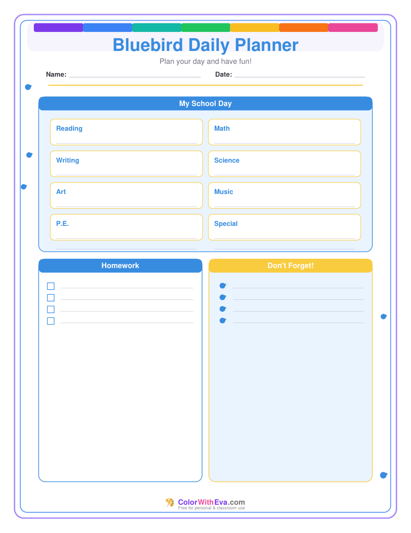 Bluebird Daily Planner preview