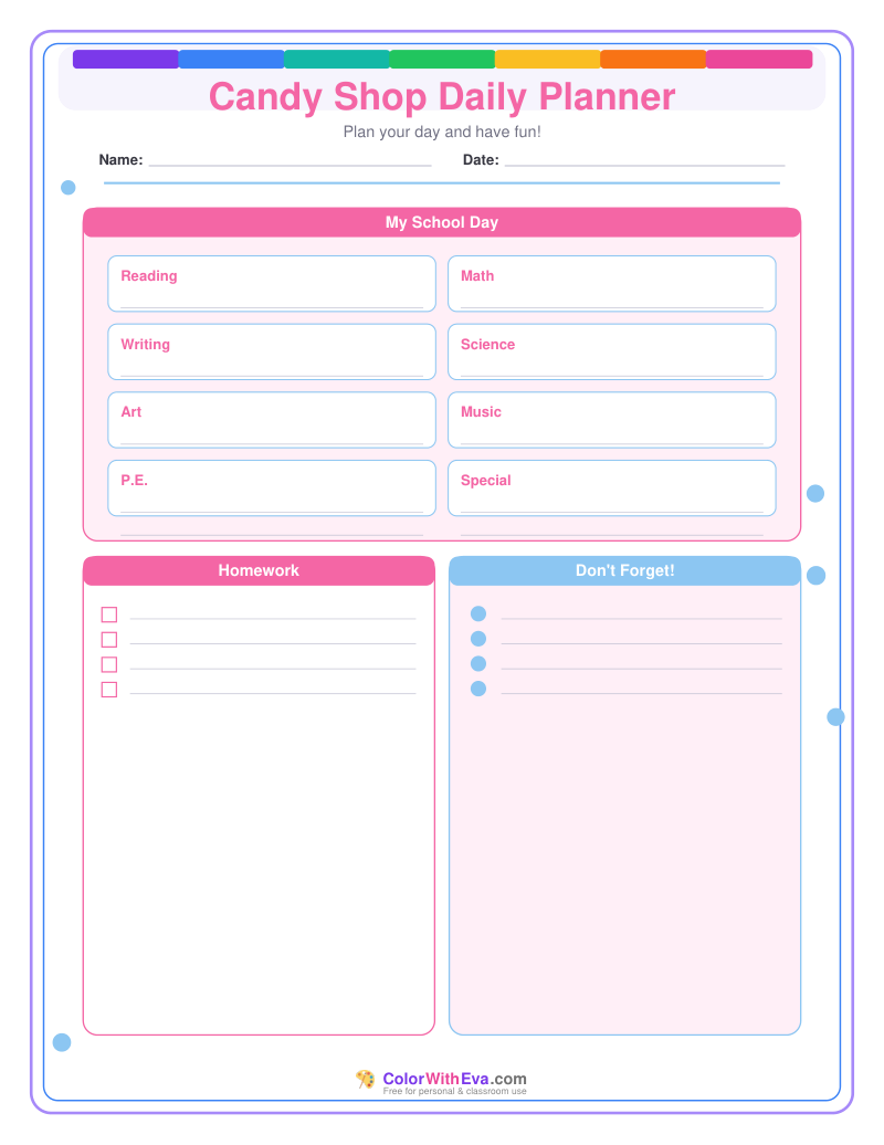 Candy Shop Daily Planner preview