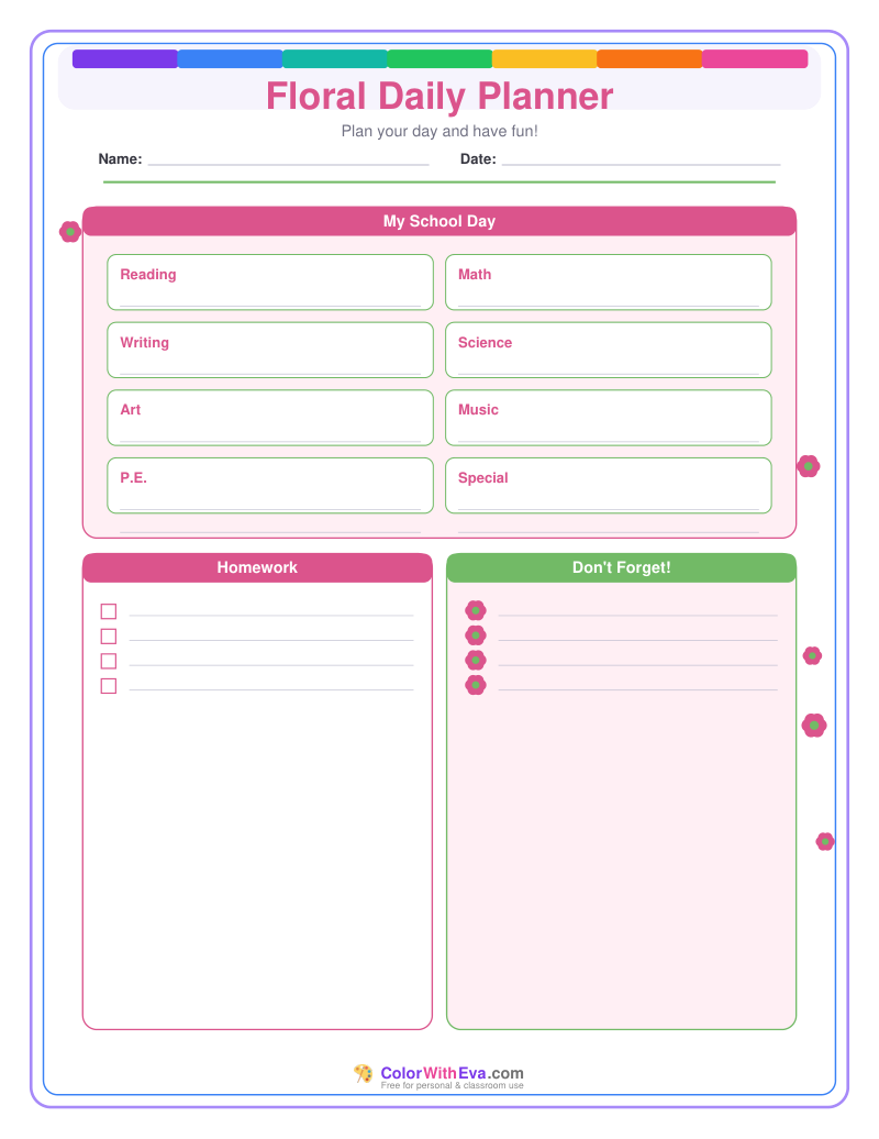 Floral Daily Planner preview