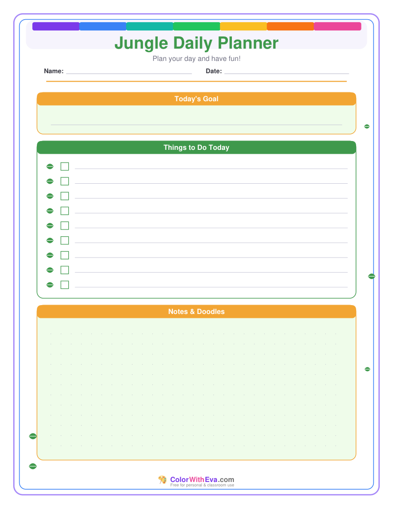 Jungle Daily Planner preview