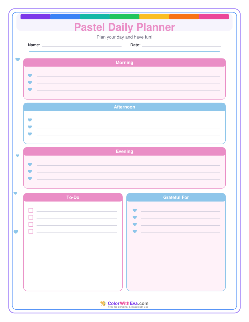 Pastel Daily Planner preview