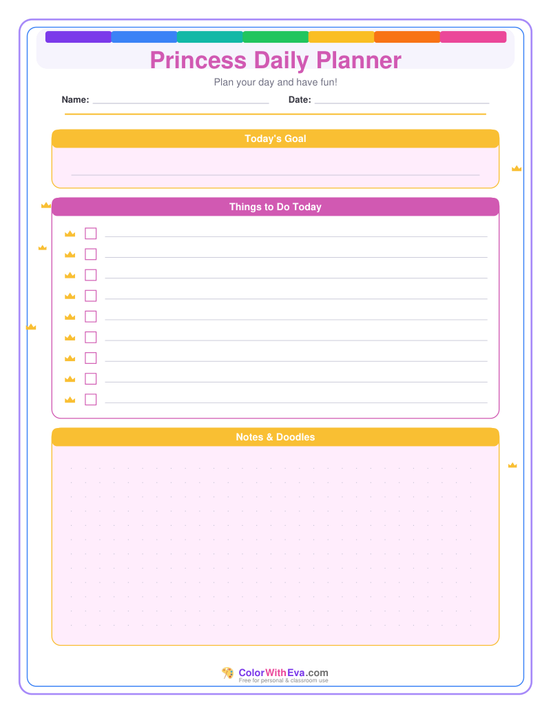Princess Daily Planner preview