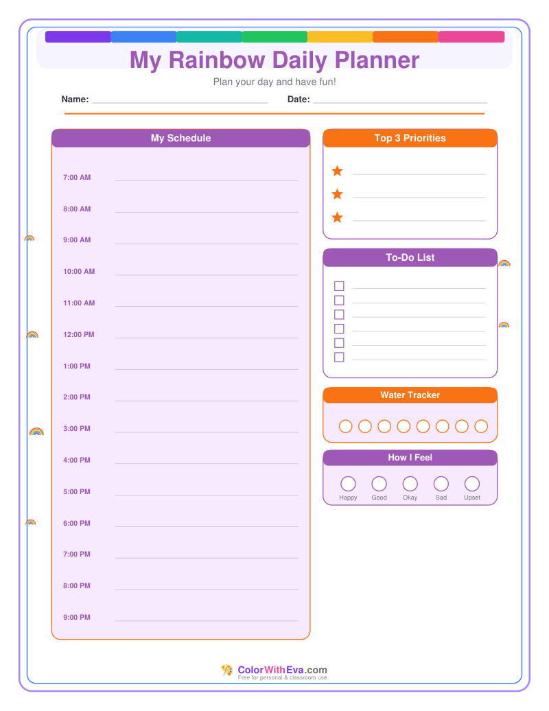 My Rainbow Daily Planner preview