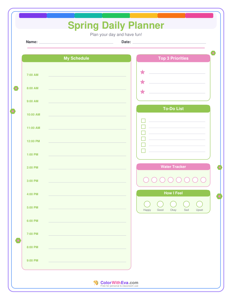 Spring Daily Planner preview