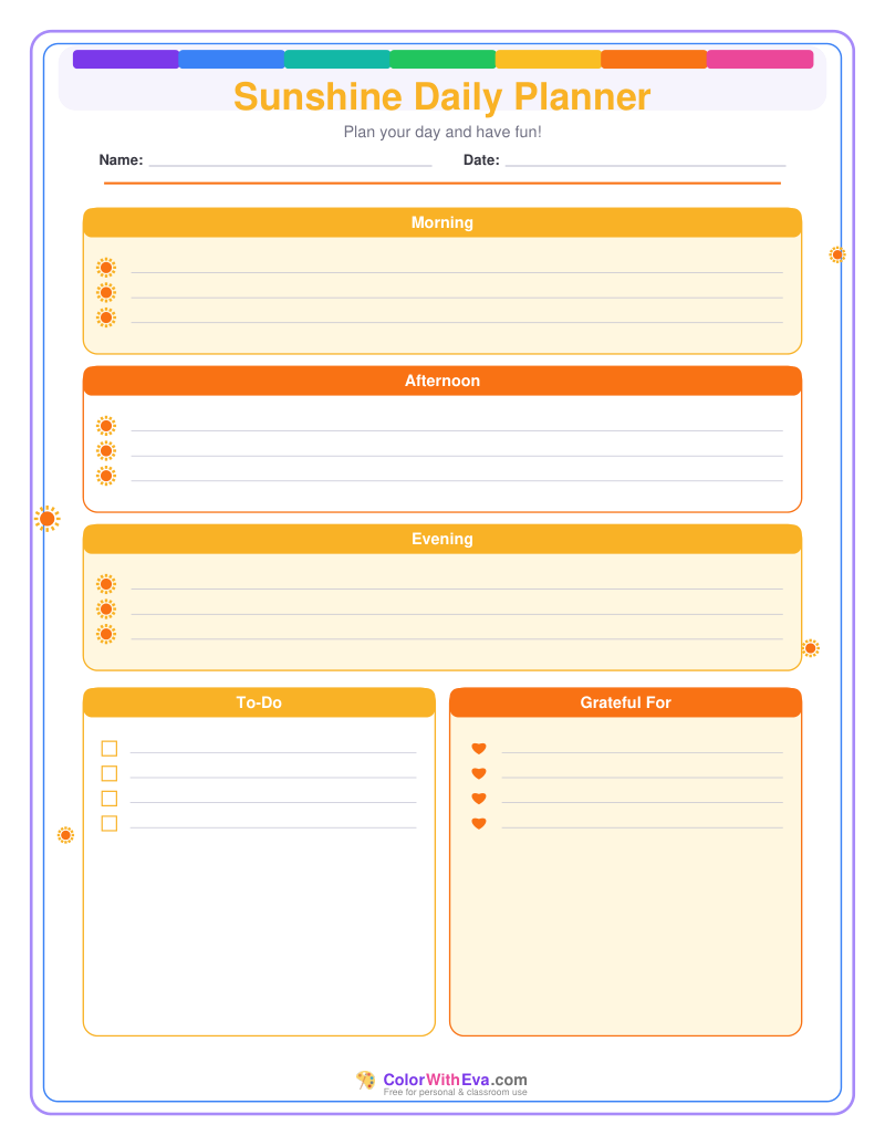 Sunshine Daily Planner preview