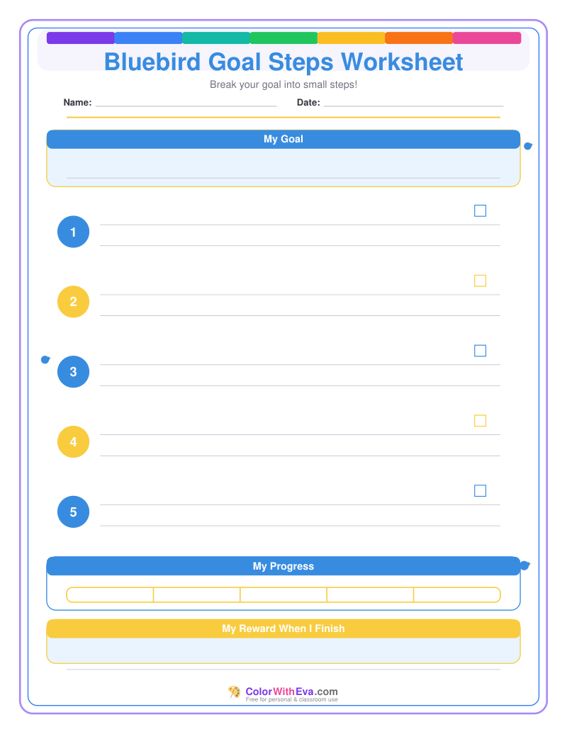 Bluebird Goal Steps Worksheet preview