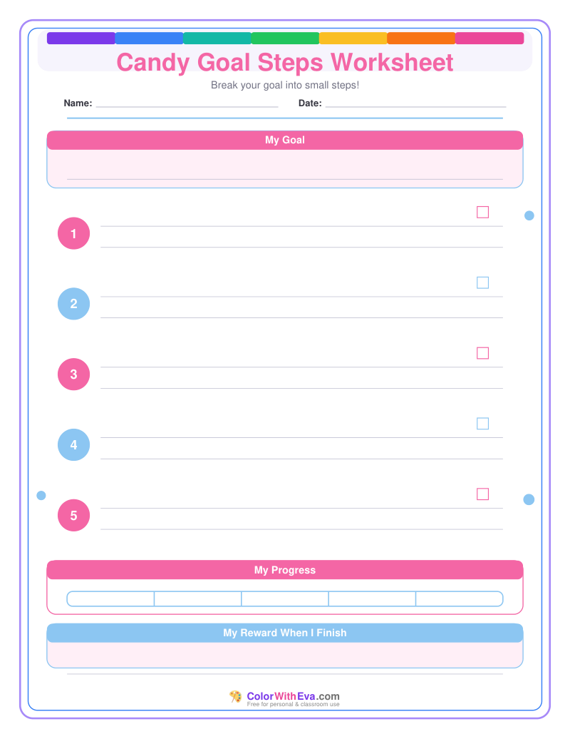 Candy Goal Steps Worksheet preview