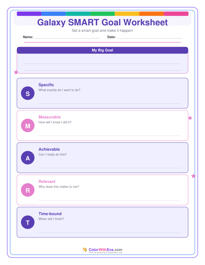 Galaxy SMART Goal Worksheet preview