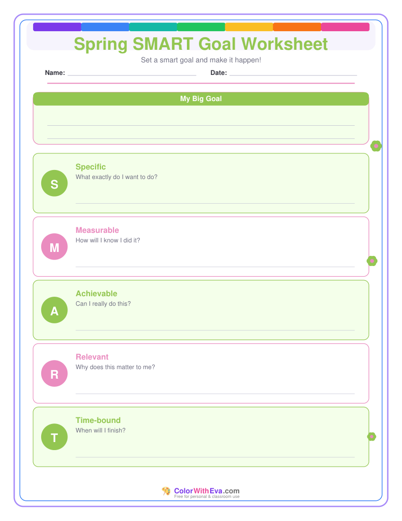 Spring SMART Goal Worksheet preview
