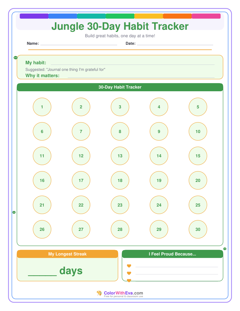 Jungle 30-Day Habit Tracker preview