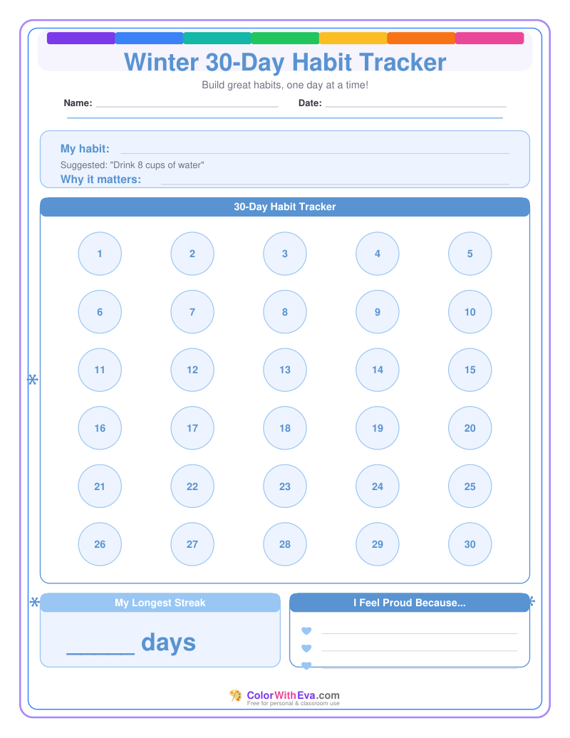 Winter 30-Day Habit Tracker preview
