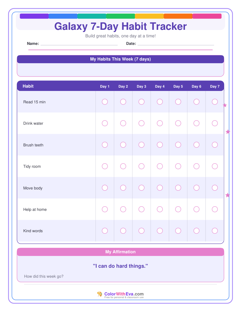 Galaxy 7-Day Habit Tracker preview