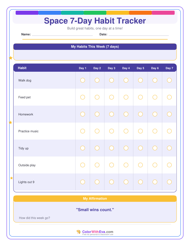 Space 7-Day Habit Tracker preview