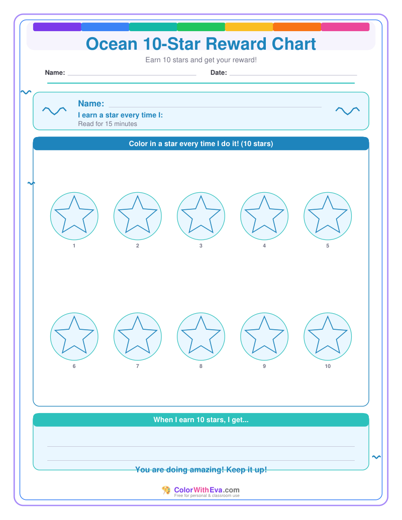 Ocean 10-Star Reward Chart preview