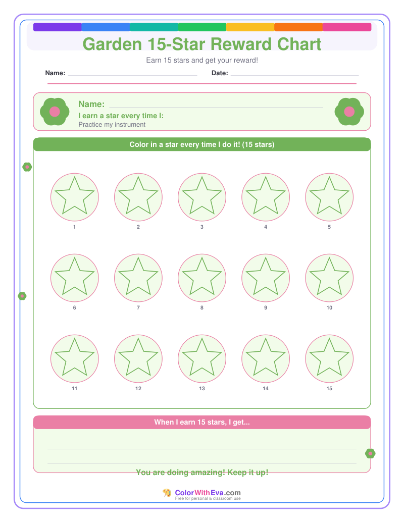 Garden 15-Star Reward Chart preview