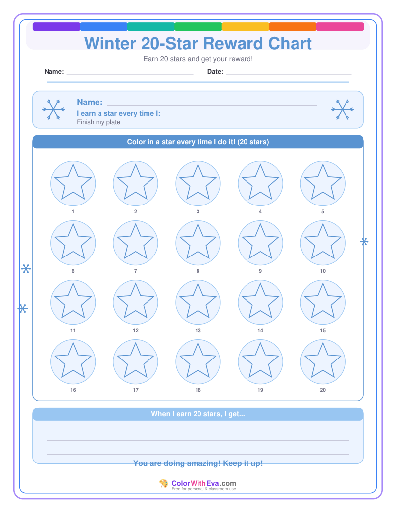 Winter 20-Star Reward Chart preview