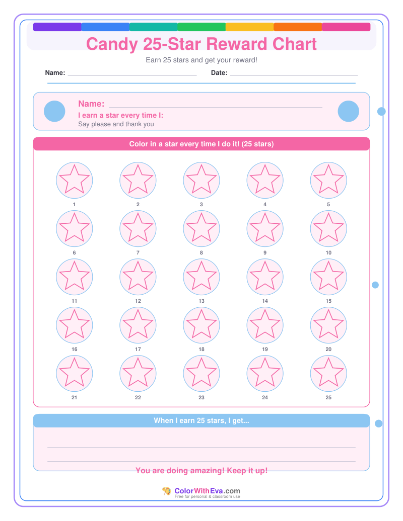 Candy 25-Star Reward Chart preview