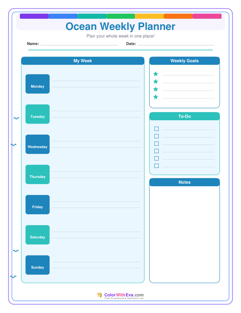 Ocean Weekly Planner preview