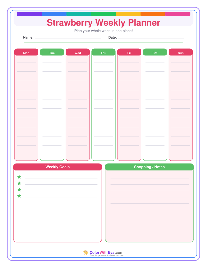 Strawberry Weekly Planner preview