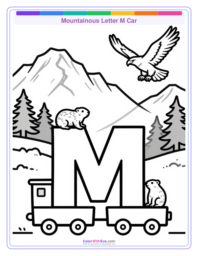 Mountainous Letter M Car preview