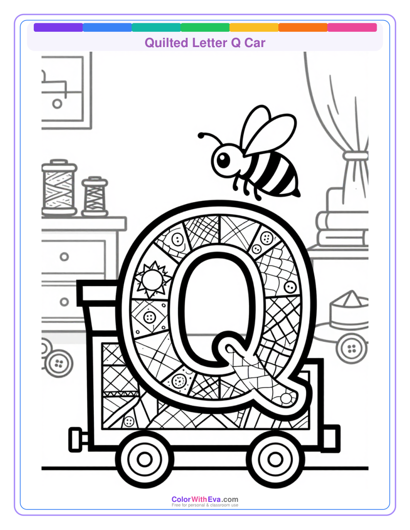 Quilted Letter Q Car preview