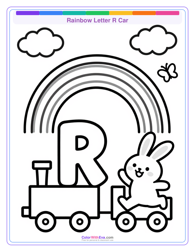 Rainbow Letter R Car preview
