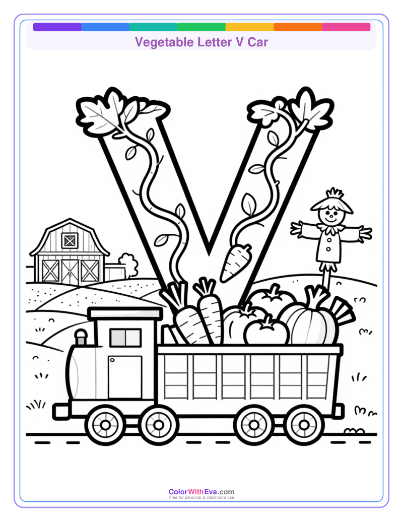 Vegetable Letter V Car preview