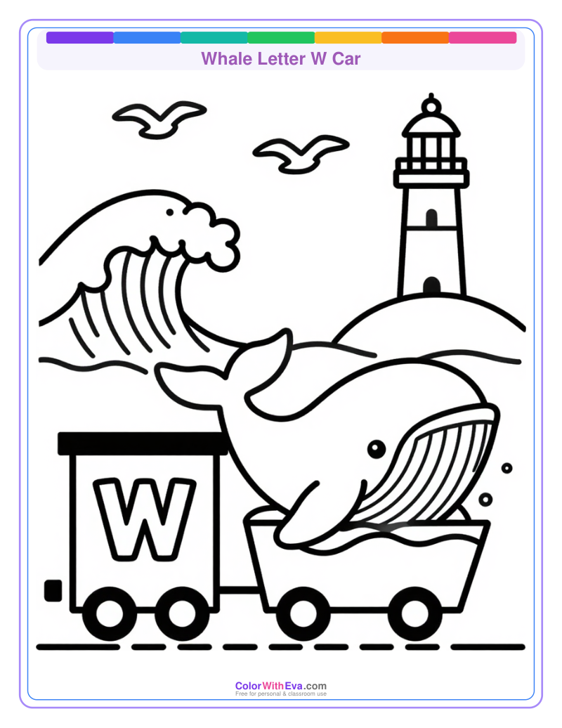 Whale Letter W Car preview