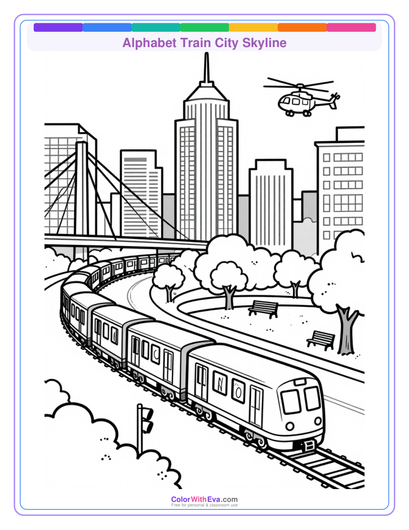 Alphabet Train City Skyline preview