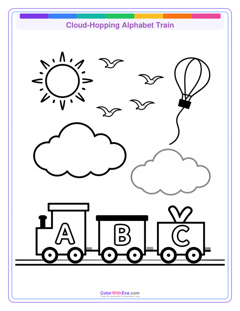 Cloud-Hopping Alphabet Train preview