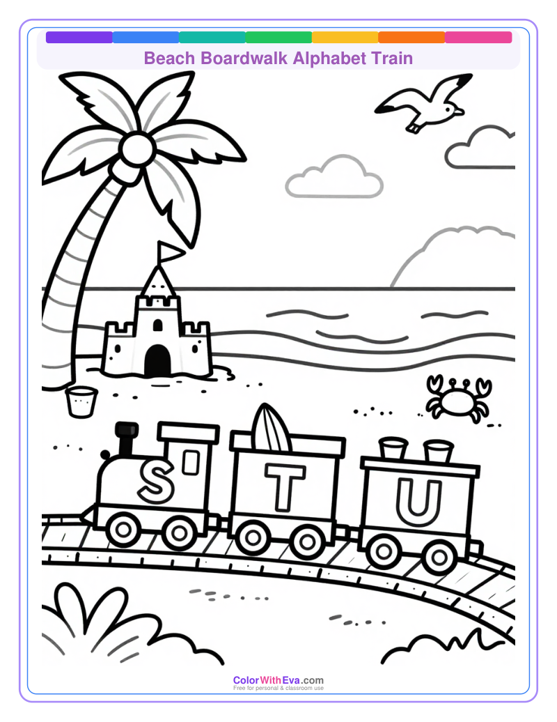 Beach Boardwalk Alphabet Train preview