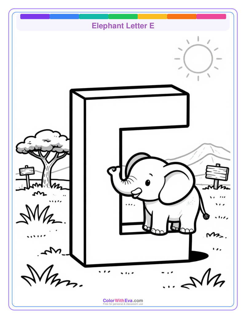 Elephant Letter E preview