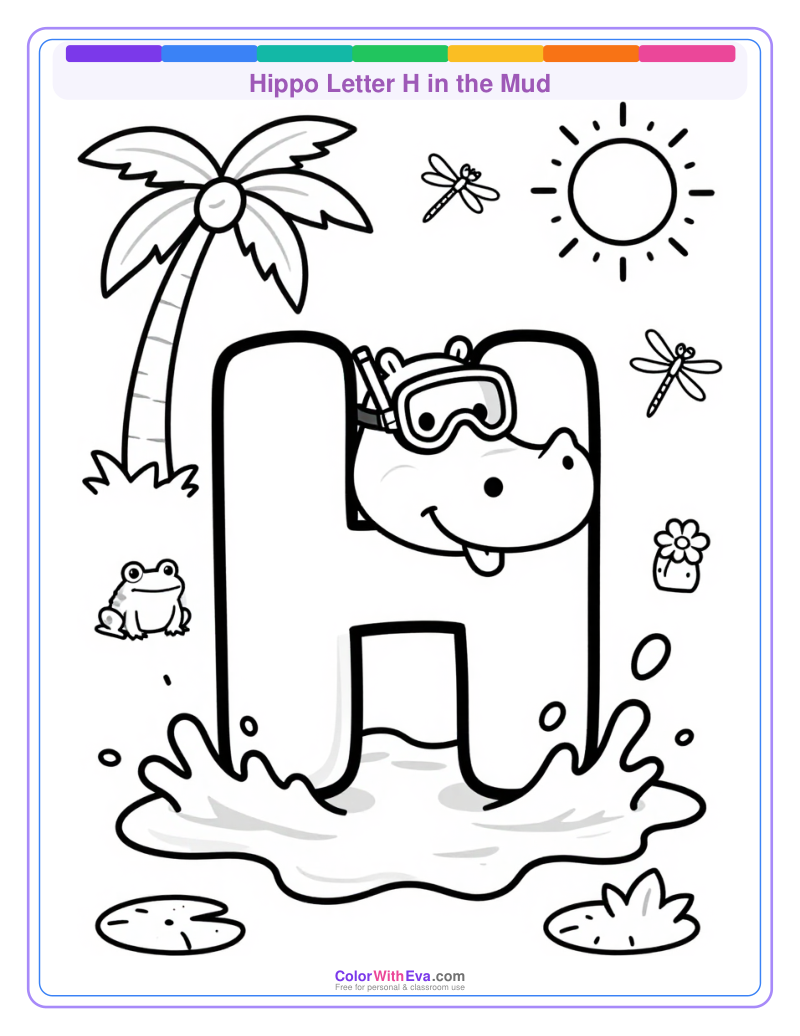 Hippo Letter H in the Mud thumbnail