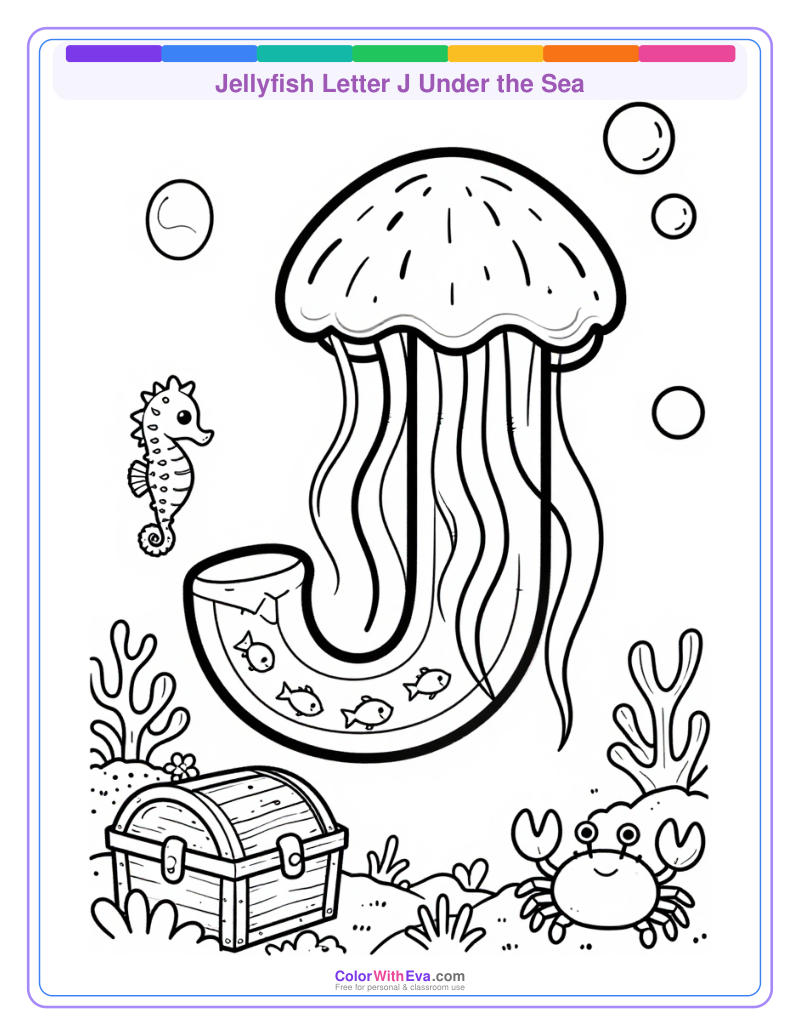 Jellyfish Letter J Under the Sea thumbnail