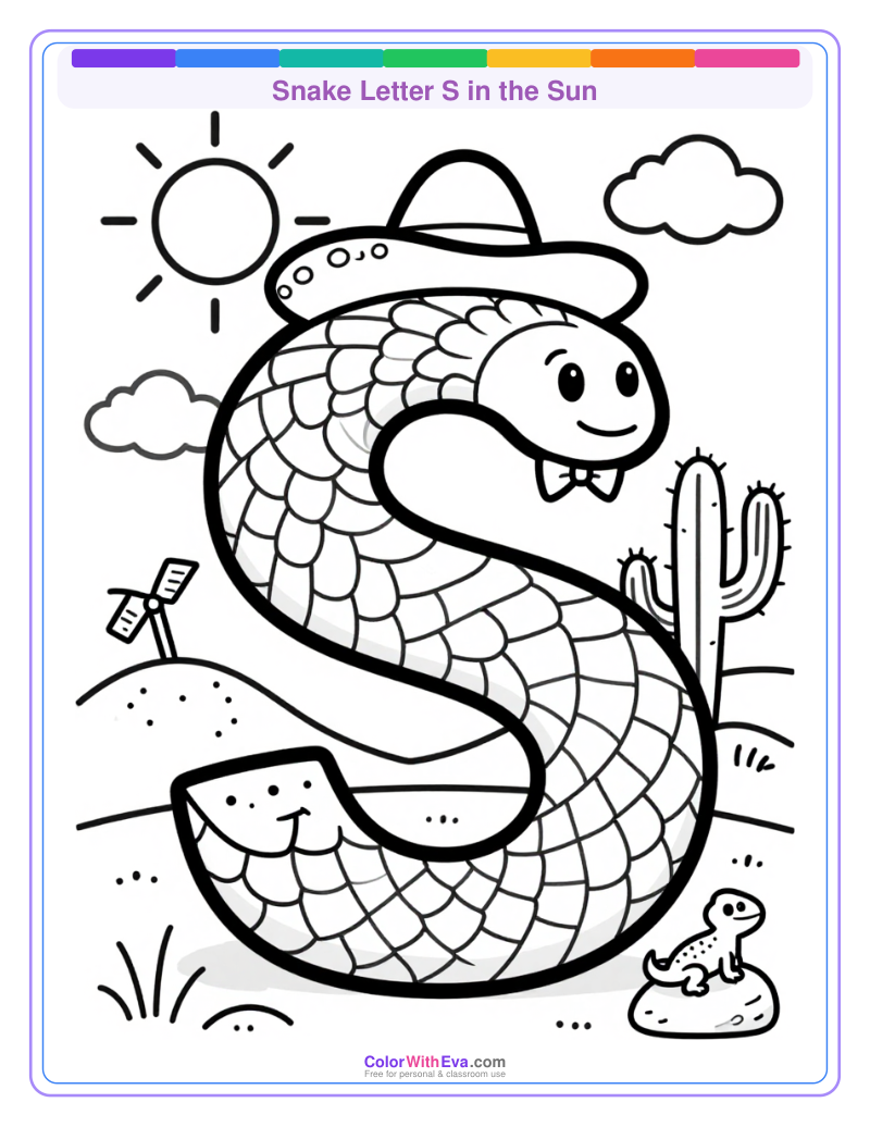 Snake Letter S in the Sun thumbnail