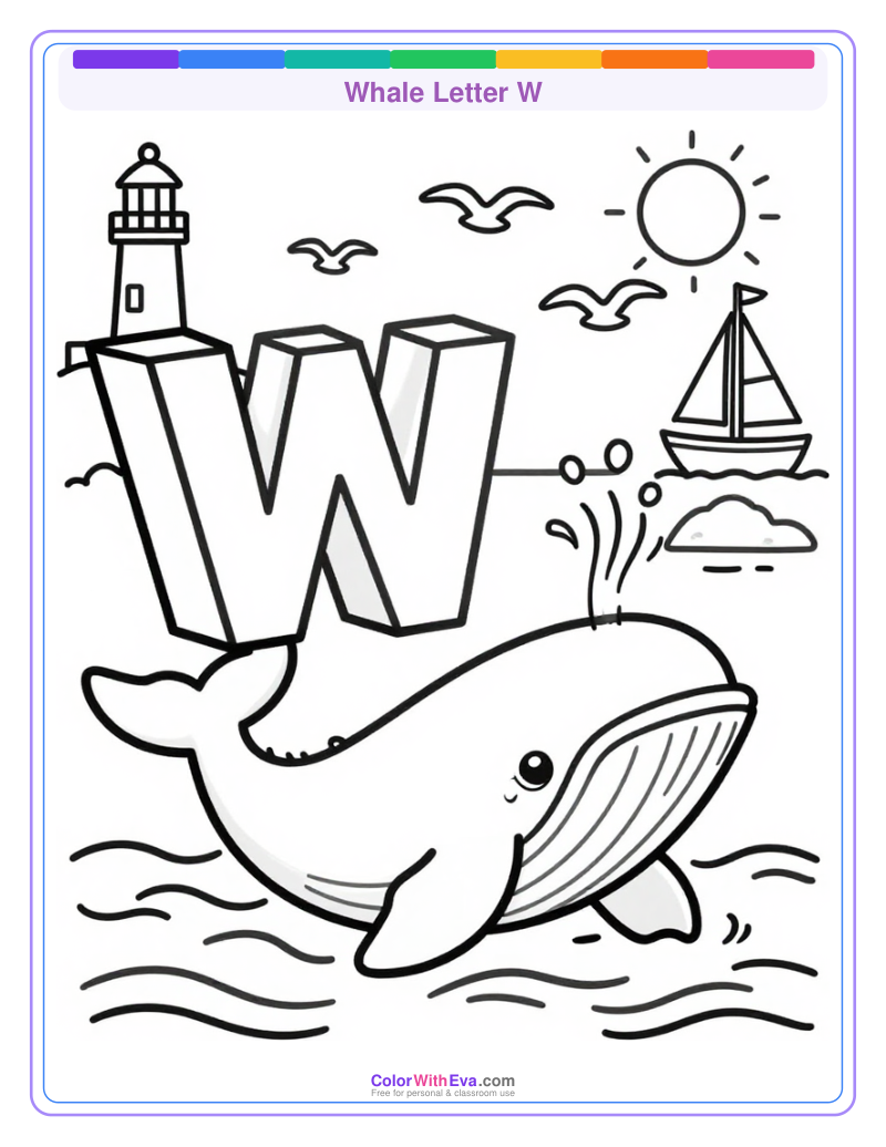 Whale Letter W preview
