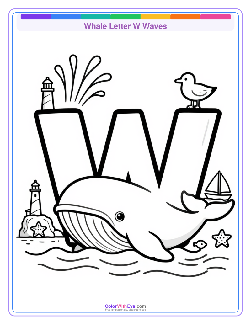 Whale Letter W Waves preview