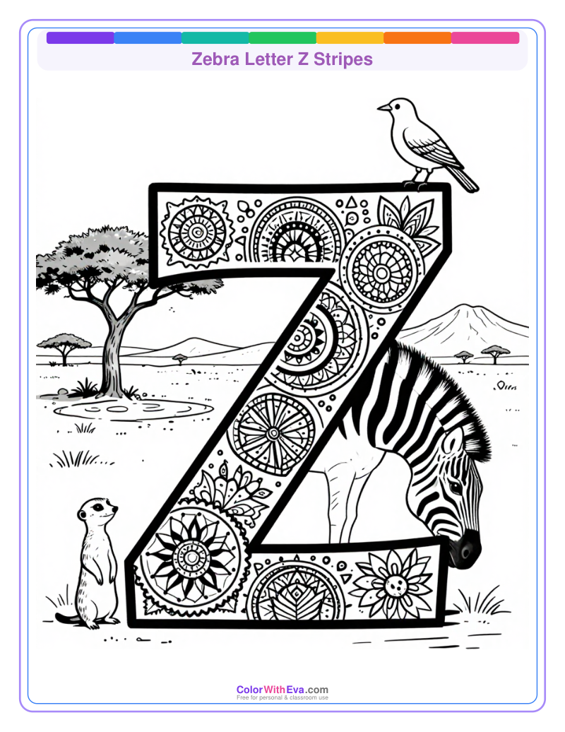 Zebra Letter Z Stripes thumbnail