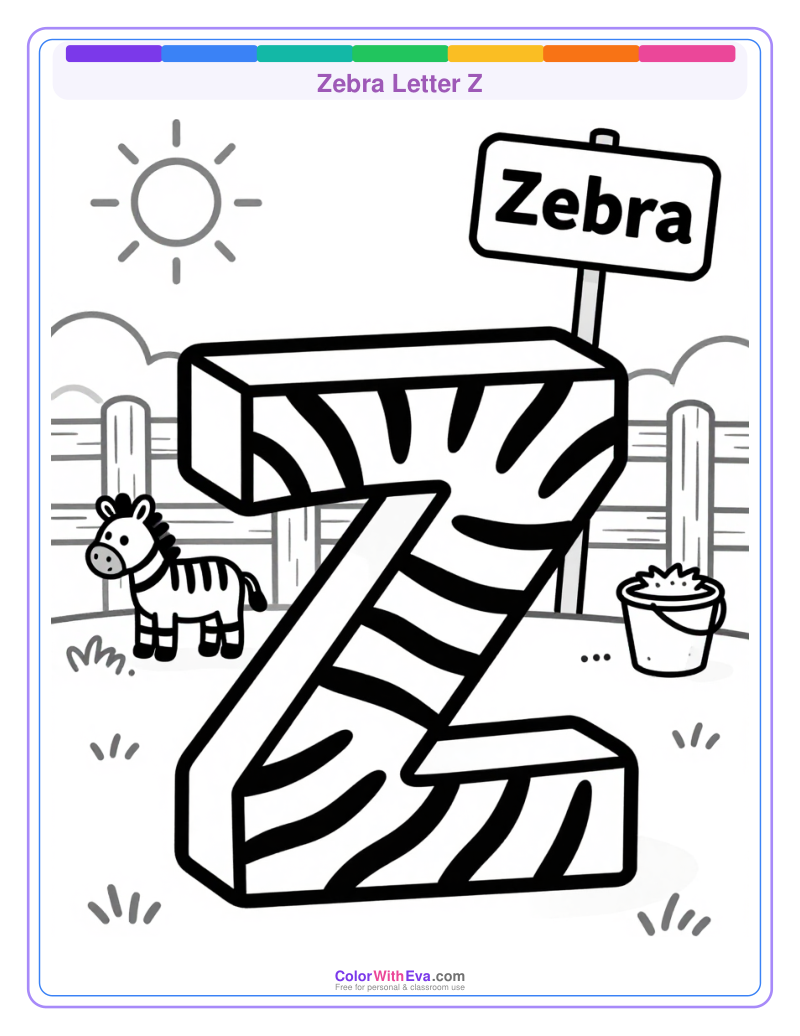 Zebra Letter Z preview